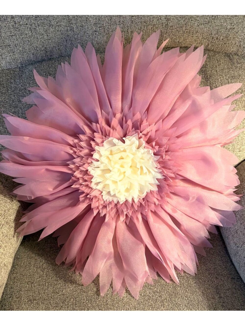 RARE NEW Love Marlo Flower Throw Bedroom Round Accent Pillow Home Decor